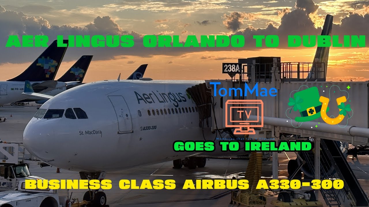 Aer Lingus to Dublin Business Class A330-300 Orlando to Dublin Ireland Direct flight