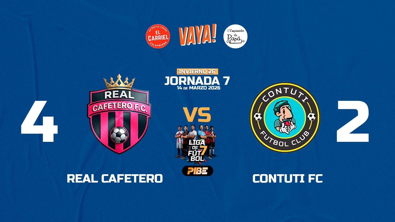 Real Cafetero 4 • Contuti FC 2 l Jornada 7 Ligas PIBE 🟠⚫️ Invierno 2026