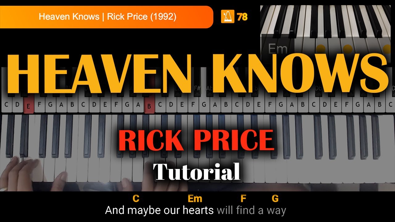 Heaven Knows (Rick Price) Piano or Keyboard Tutorial chords & lyrics