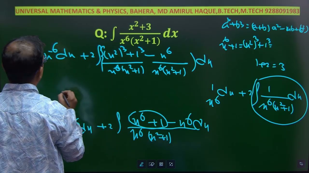 Evaluate  ∫ x^2+3 /x^6(x^2+1) dx