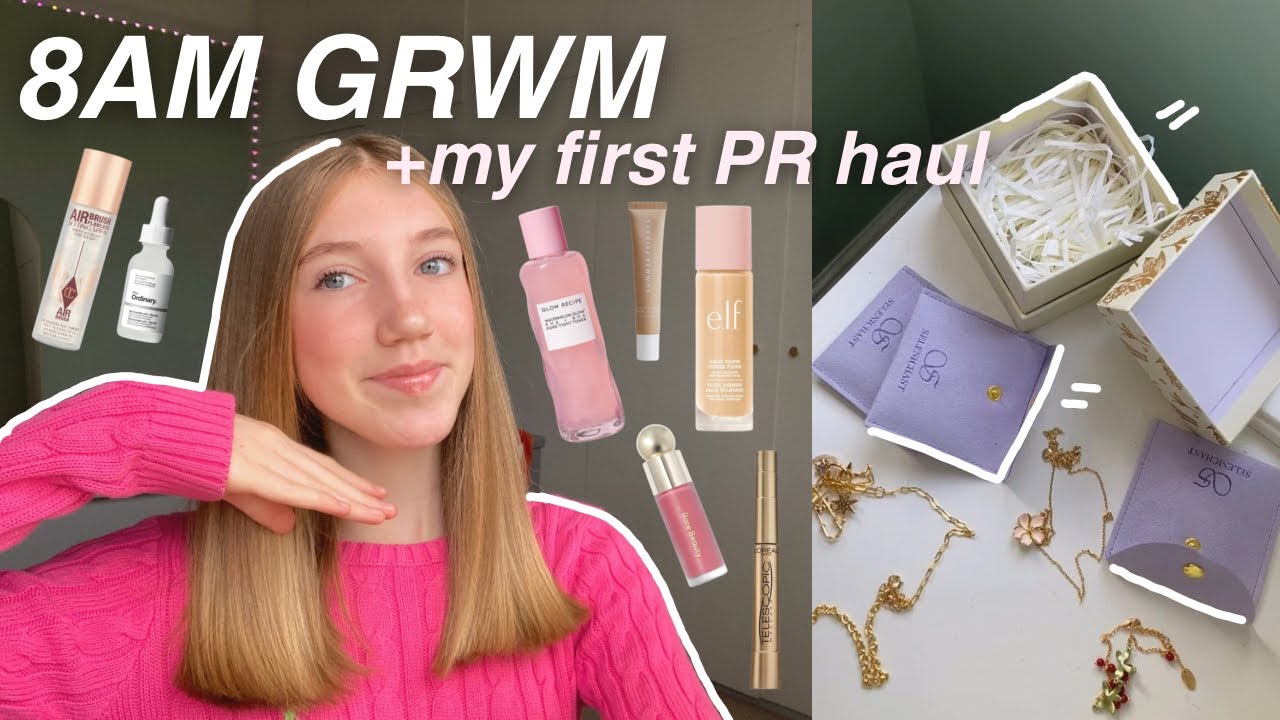 8AM GRWM ROUTINE + PR haul!!🌟🐆🎀
