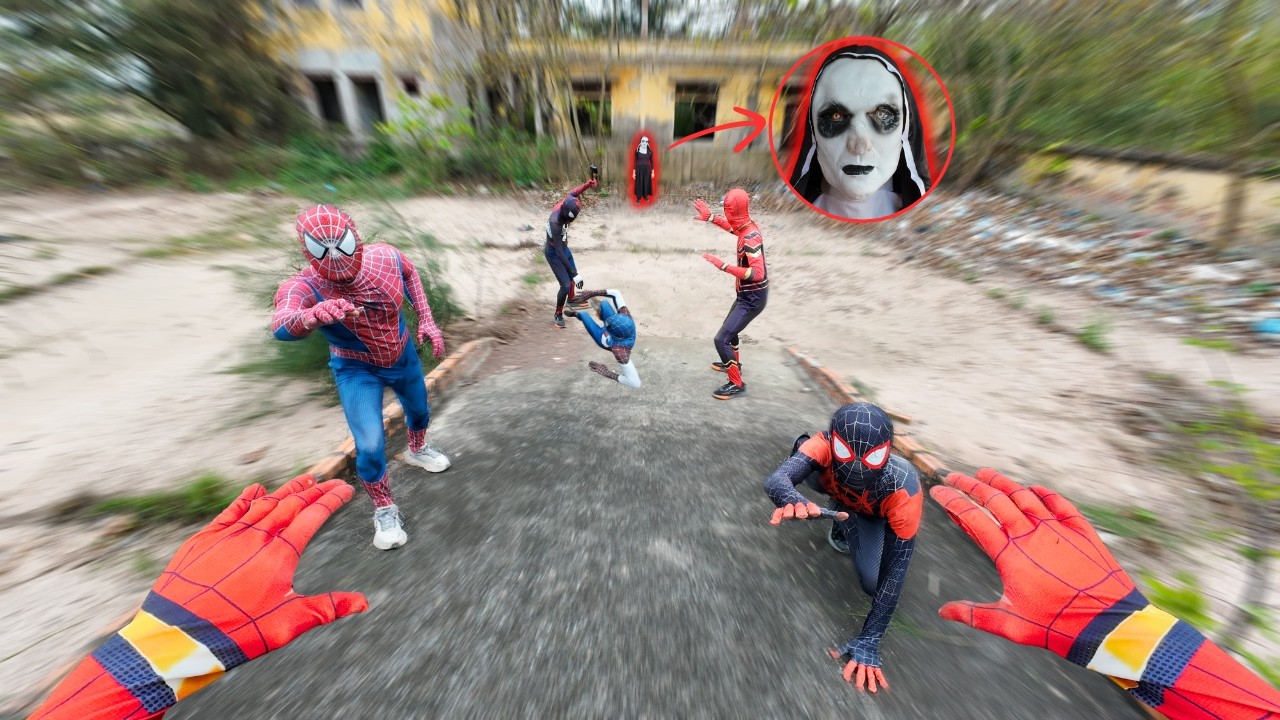 Pro 5 Spider-Man Meet Evil Nun & Serbian Dancing in an Abandoned Convent ( Horror Action POV )