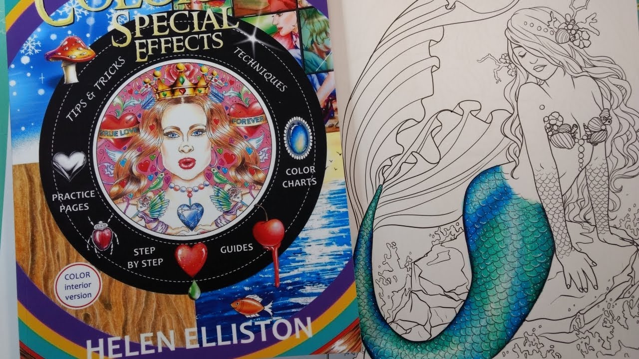 Trying to color a glittering mermaid's tail with Arteza (Helen Elliston's Colorists Special Effects)