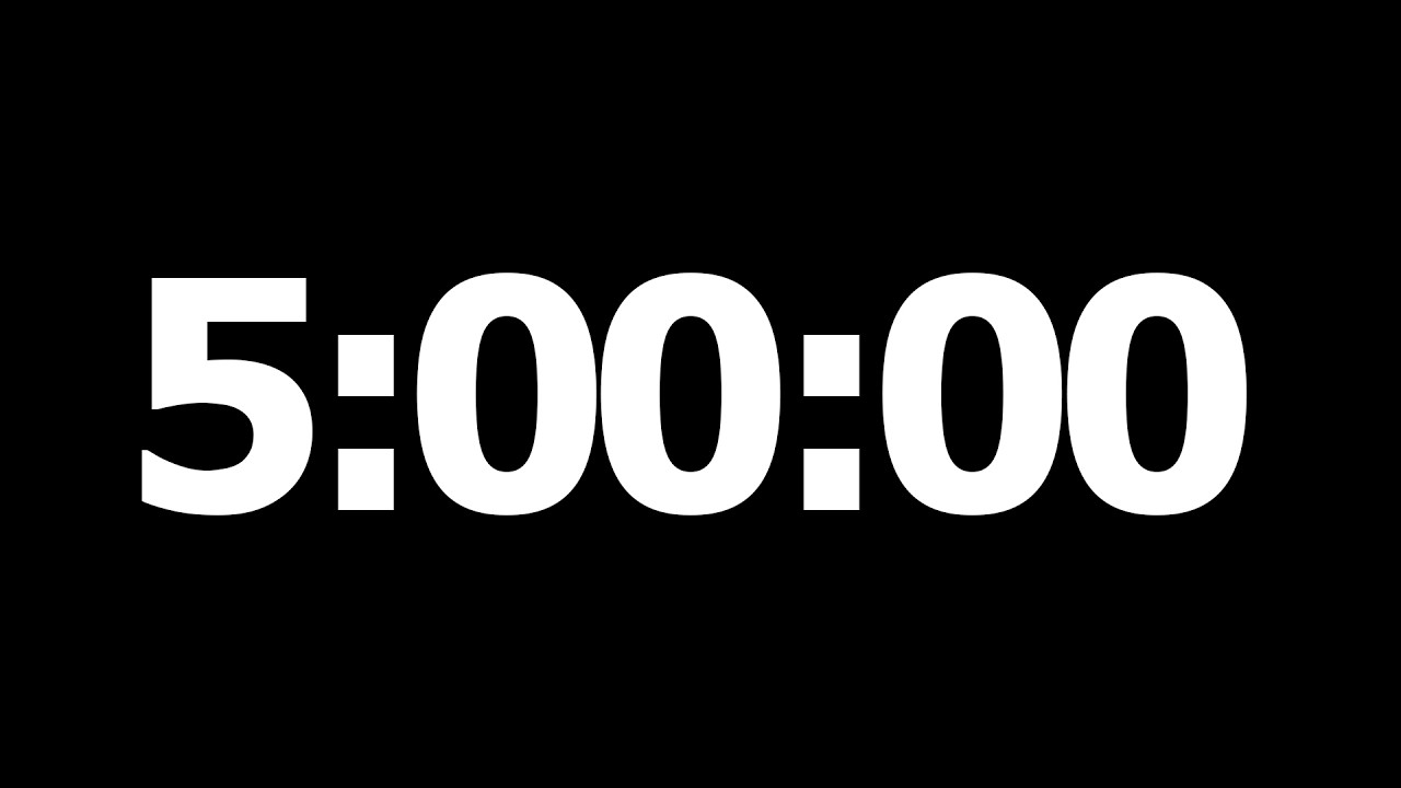 5 Hour Countdown Timer | Study | Focus | No Music