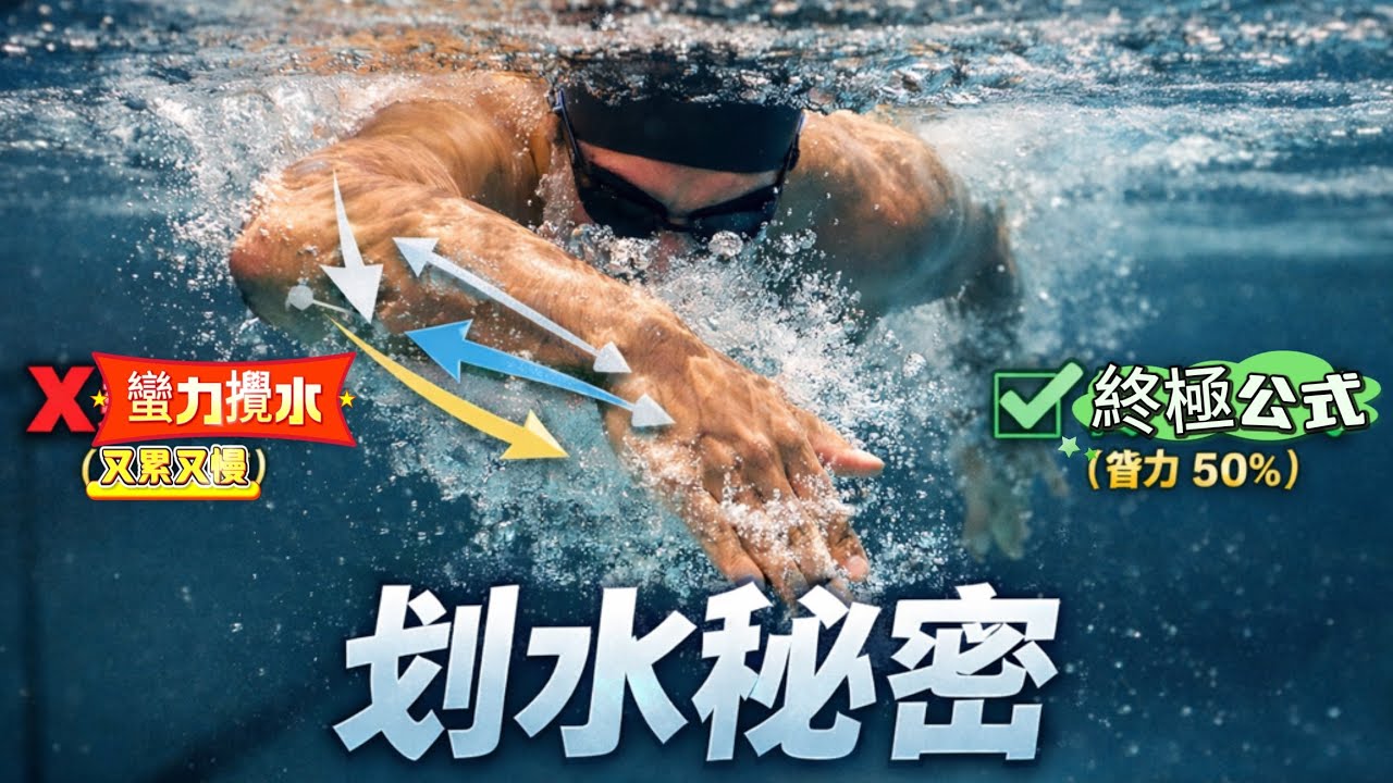 從攪水到划水：自由泳「省力 50%」的秘密，教練不輕易說的划手終極公式！#自由泳 #游泳教學 #划手技巧 #游泳省力 #自由泳呼吸#划水沒力 #水感練習 #高肘抱水 #游泳喘氣#輕鬆學游泳