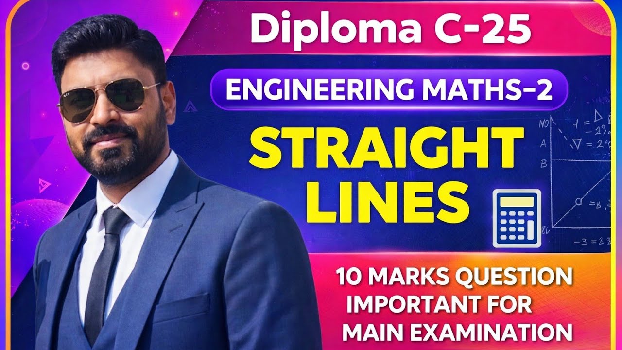 #Diploma C25 #Engineering Maths-2 #Straight Lines #10Marks Questions #MathEdge by #Manjunath B