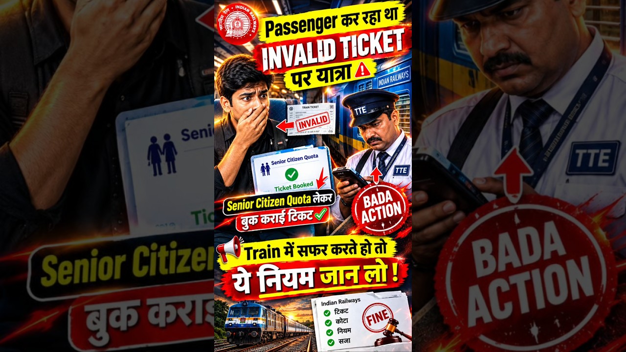 Traveling on a Train with an Invalid Ticket 😱 TTE's Action 🚆 #RailwayRules #TTE #indianrailways #...