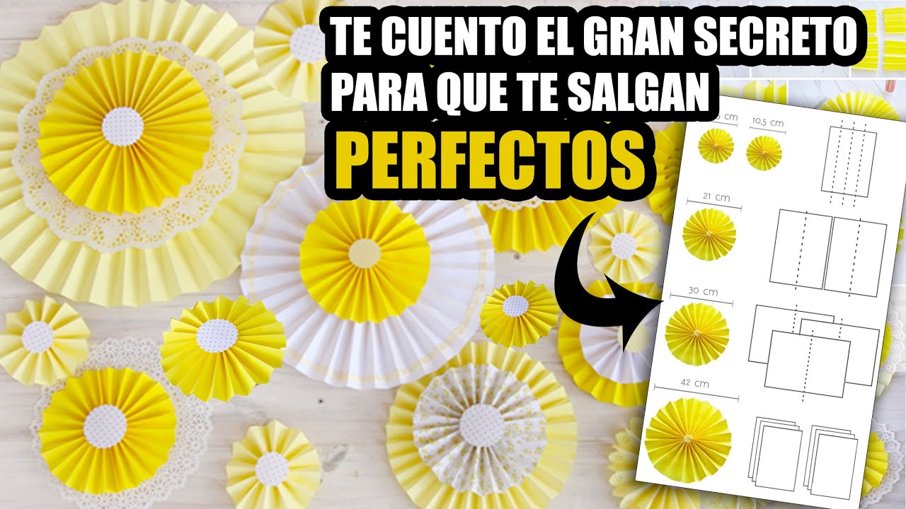 Como hacer rosetones o abanicos de papel o cartulina