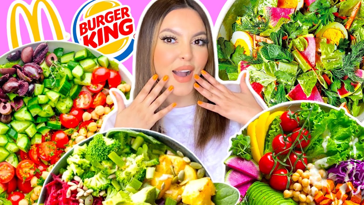 جربت السلطات من كل مطاعم الوجبات السريعة في مدينتي!!!🥗 *شوفوا لقيت إيه فالأكل* 😨