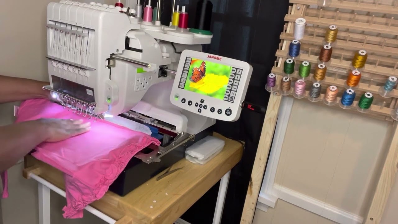 Janome Mb-7 embroidering appliqué gown