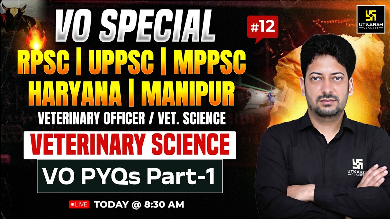 VO PYQ | Veterinary science Class 13 For RPSC / UPPSC VO Exam 2026 | Sumit Sir