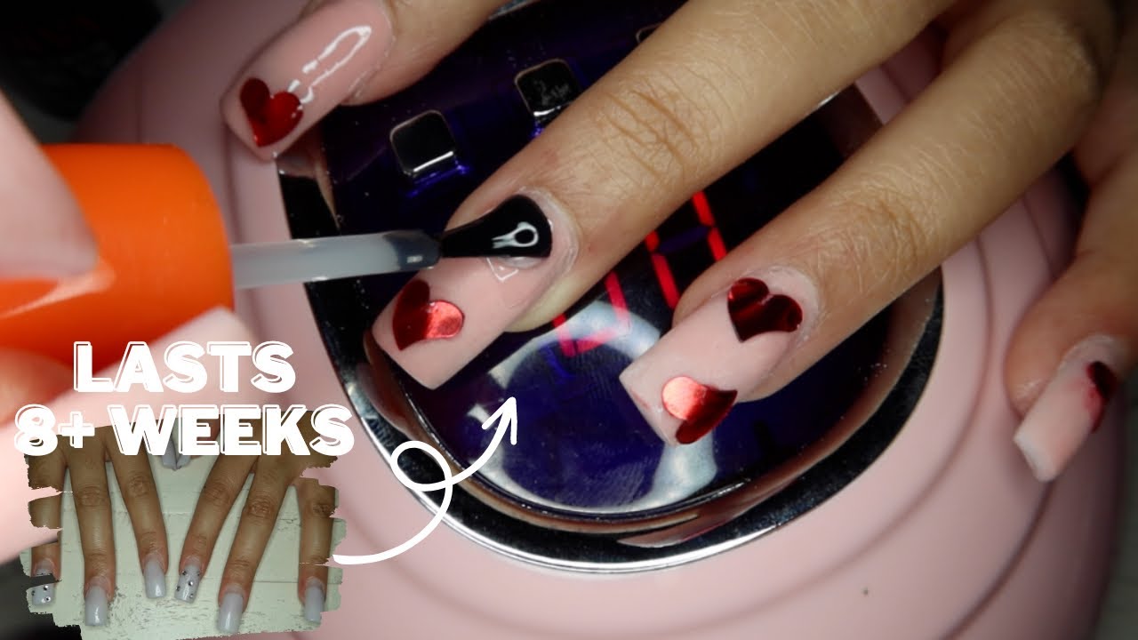Doing My Own Acrylic Nails W/ Valentines Day Nail Art | Easy Step By Step Tutorial