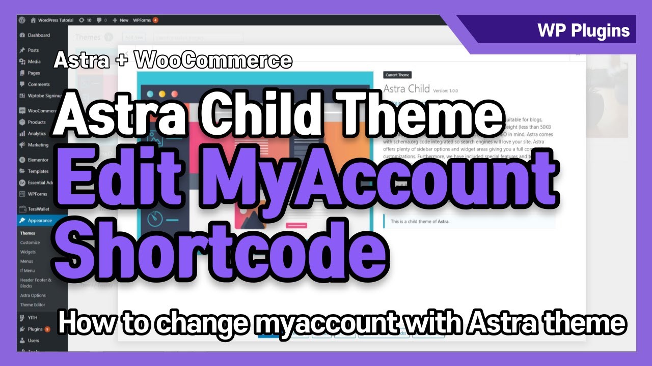 WooCommerce My Account shortcode - How to change it in Astra theme