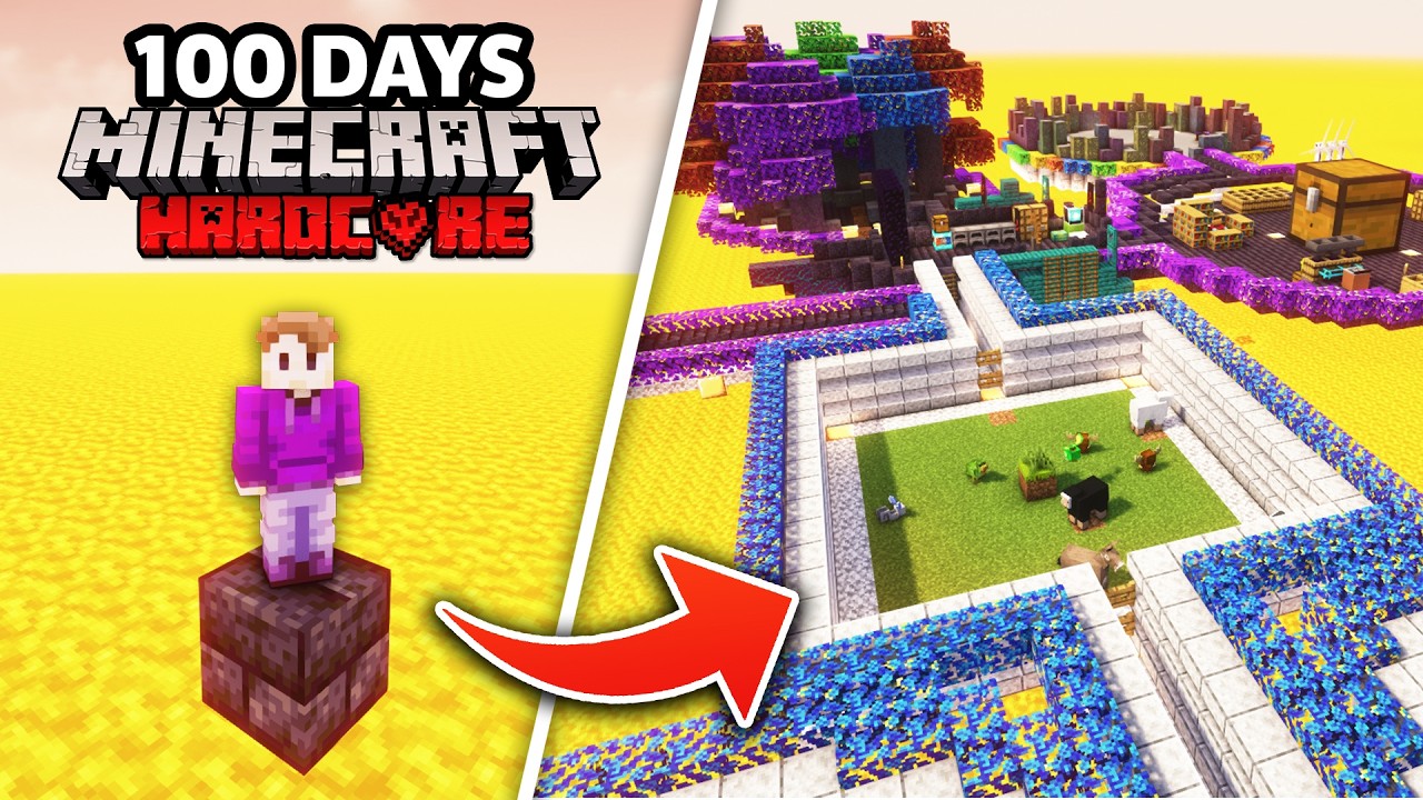 I Survived 100 Days in a LAVA ONLY WORLD in Minecraft Hardcore!