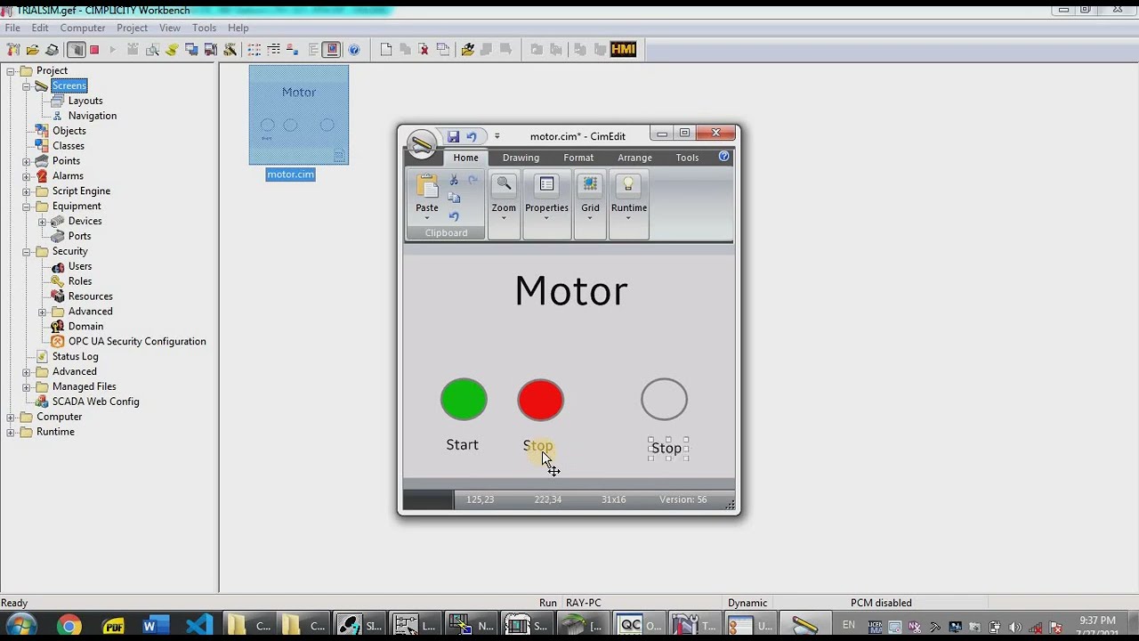Using of Point Control Panel in the CIMPLICITY Workbench/SCADA (GE Digital) - RUN option