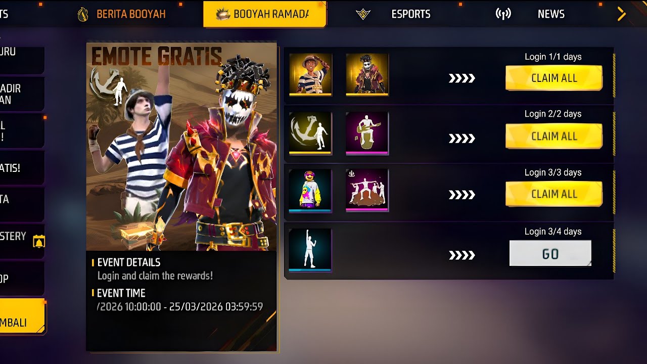FREE EMOTE 🕺+ FREE DIAMONDS FF 💎 NEW EVENT FF 🤯 NEW EVO BUNDLE 🤑 NOOB TO PRO ACCOUNT FREE FIRE 🔥🔥