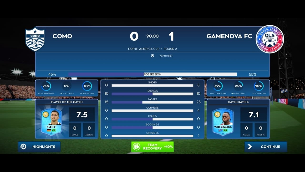 Dream League Soccer 2026 | DLS26 | North America Cup | COMO | Match Video