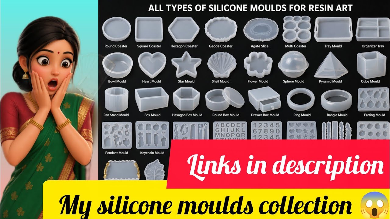 My Silicone moulds collection 😍 #resinart #resinartforbeginners #siliconmould #telugu #youtubevideo 
