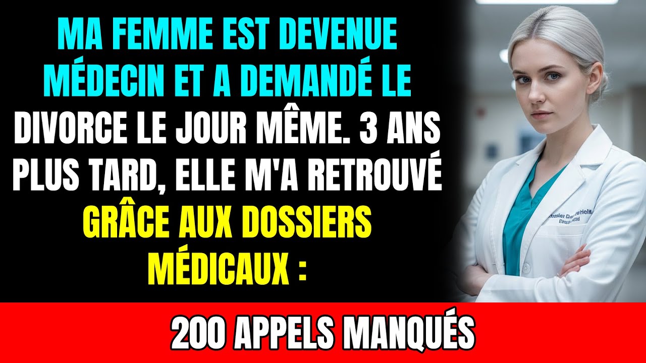 Ma femme est devenue médecin et a fêté ça en divorçant le jour même. Trois ans plus tard...