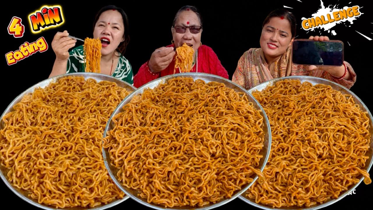 4 MINUTES EATING CHALLENGE | 1 SECOND KO WINNER😱 🥵 SPICY DEVIL NOODLE EATING CHALLENGE 