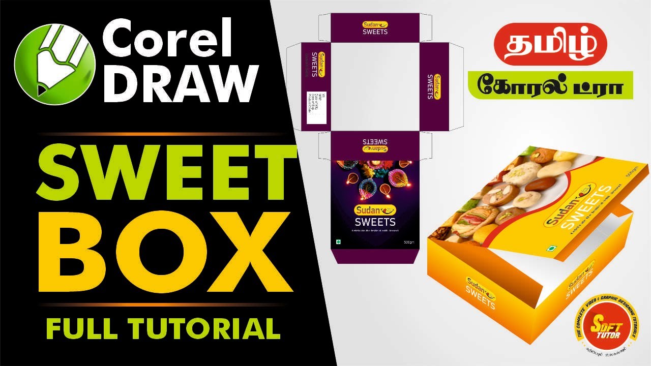 How to make Sweet Box | Product Box | Corel Draw in Tamil Tutorial | Soft Tutor