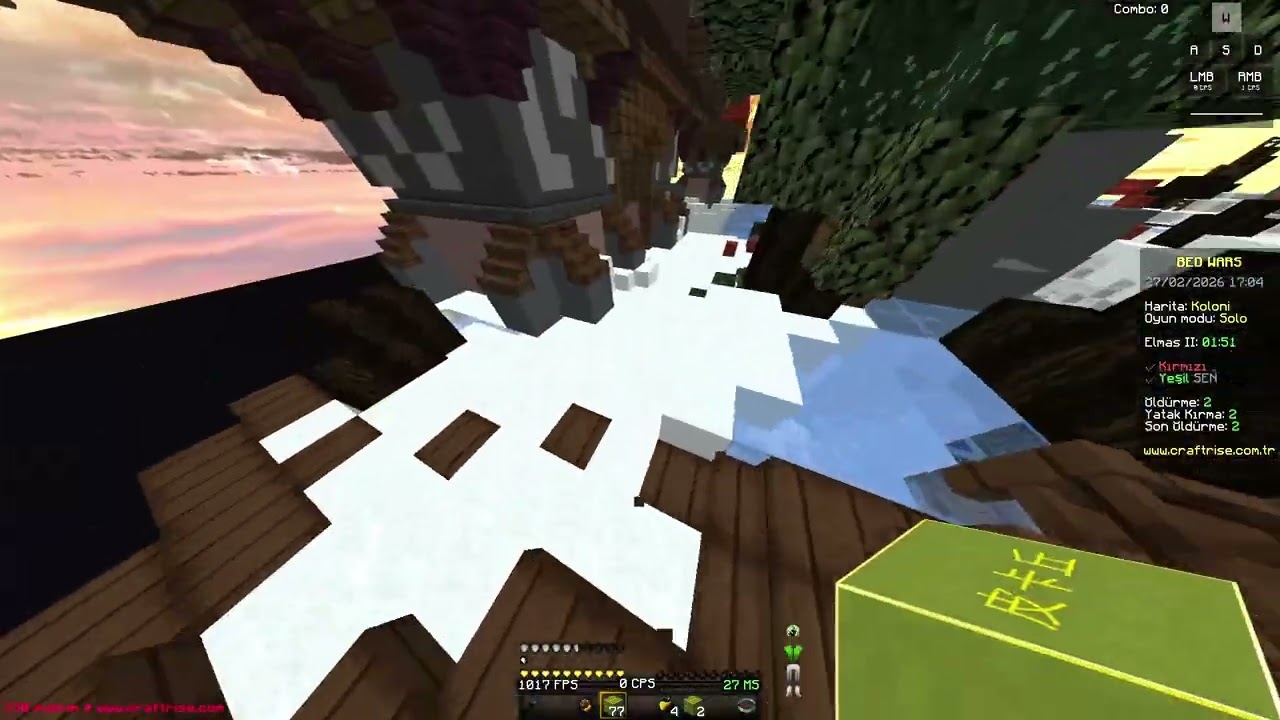 3 kill 3 yatak bedwars craftrıse