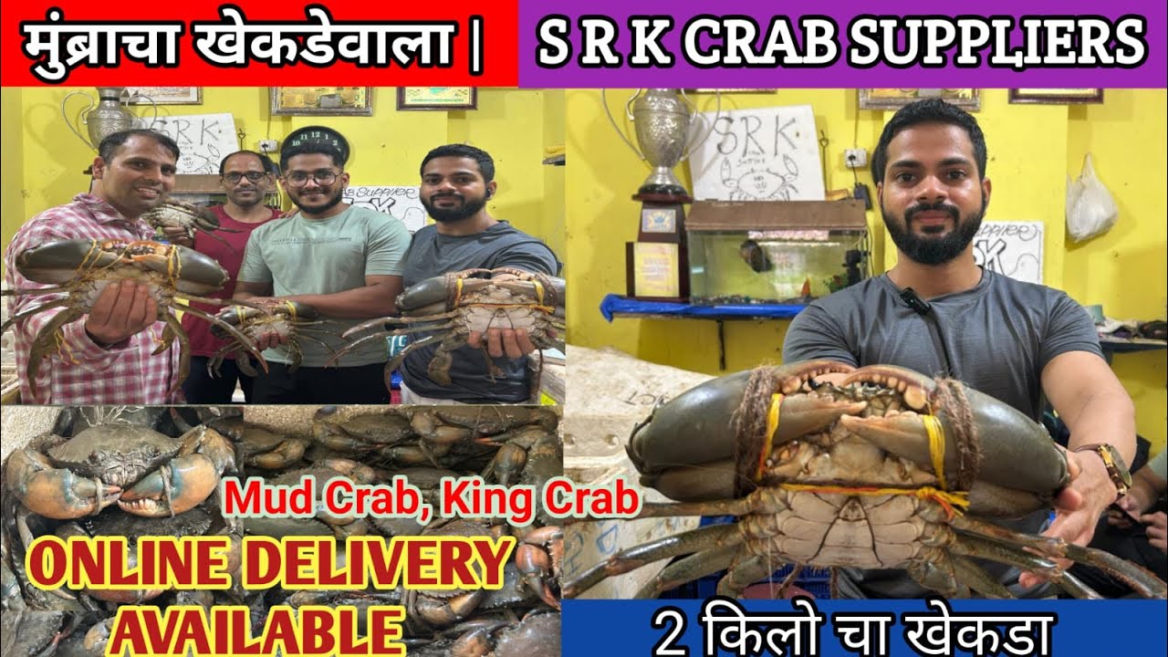 मुंब्र्याचा खेकड़ेवाला | Mumbra Crab Market | S R K Crab Supplier Mumbra | King Crab Trab 🦀