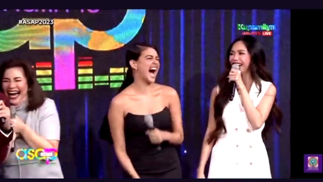 Maymay enjoying the first show ng 2023 ng Asap with not one but more spiels with kapamilya hosts