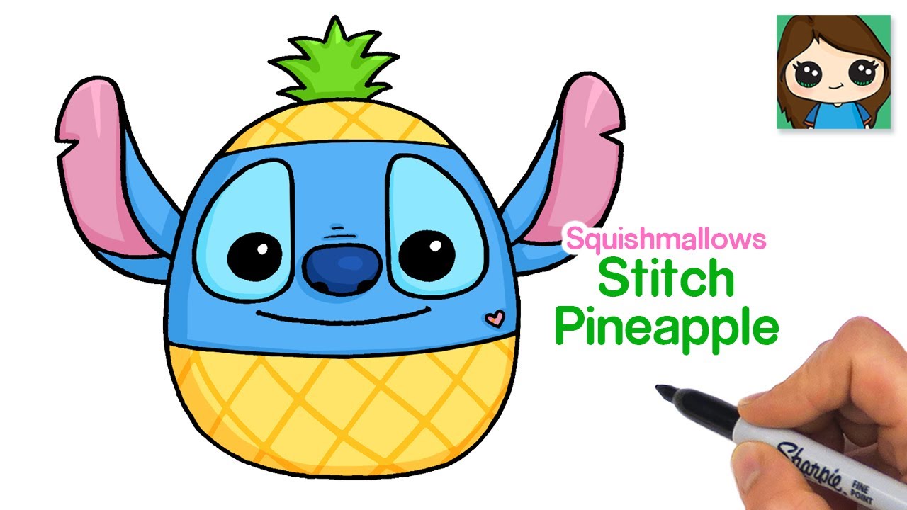 How to Draw Stitch Pineapple 🍍 Squishmallows