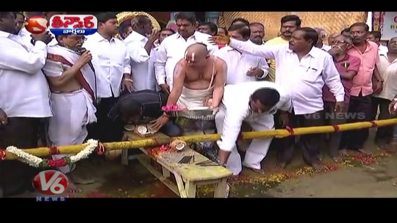 Khairatabad Ganesh Idol Construction Work Begins | Karra Pooja | Teenmaar News | V6 News