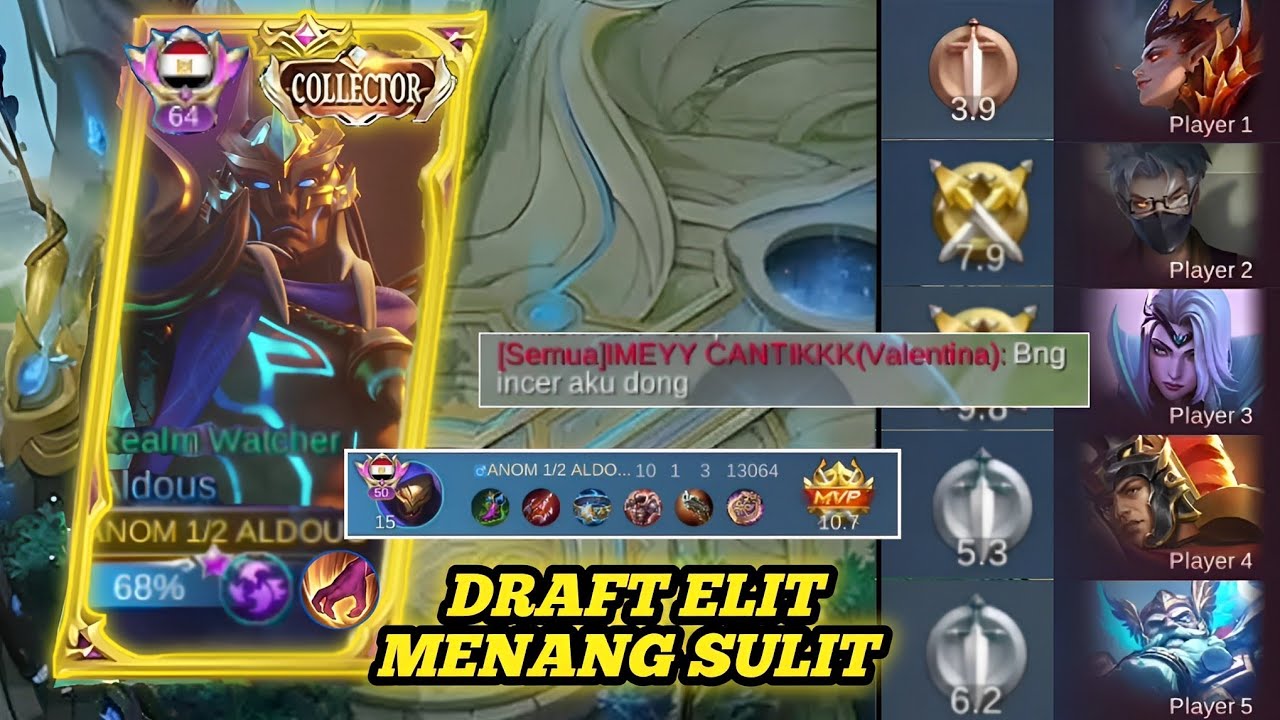 ALDOUS MEETS THE MPL DRAFT PICK!! DON'T TRY HARD IF YOU MEET ALDOUS CAVE!! -Mobile Legends
