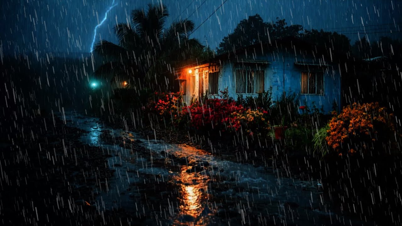 Ultra Relaxing Rain Sounds in Foggy Rural Stormscape for Total Stress Relief & Rest 🌙
