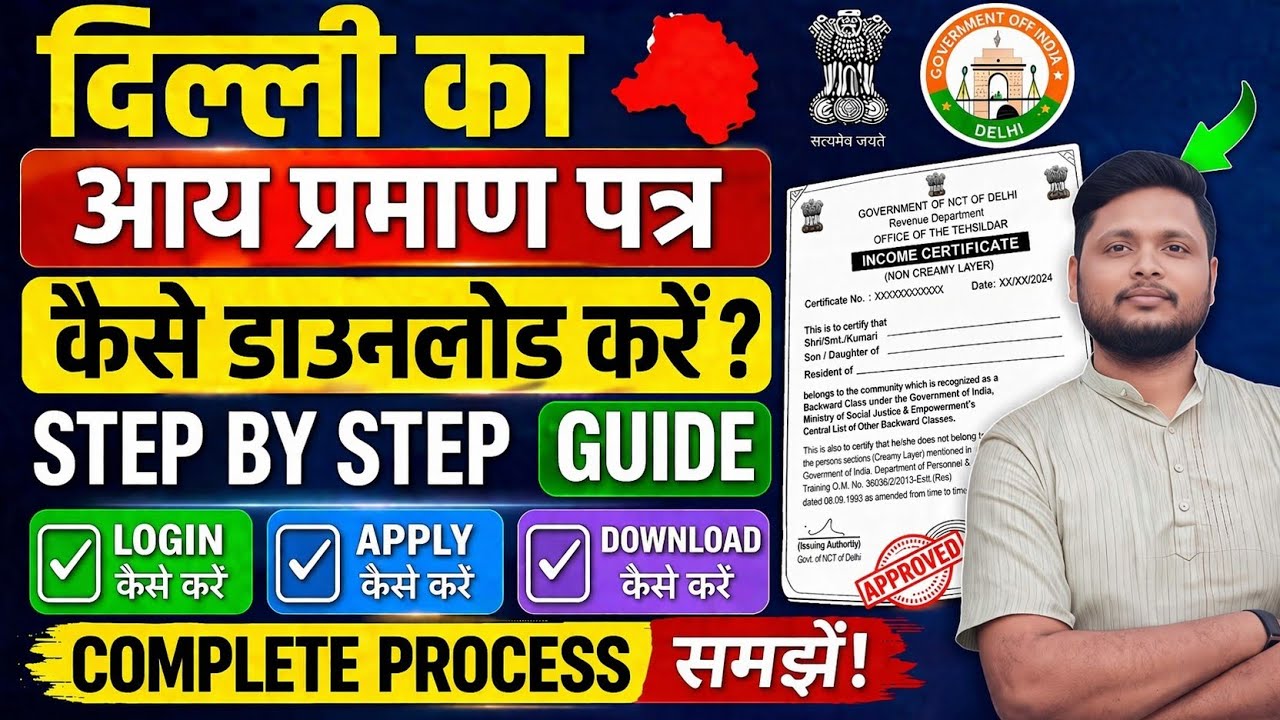 Delhi Income Certificate 2026🔥Online Download Kaise Kare|Apply + Download Full Process(Step by Step)