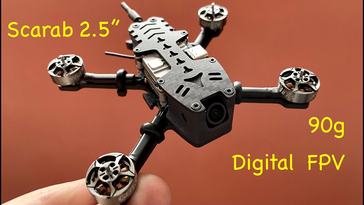 Scarab is lightweight FPV 2.5 inch digital FPV drone. This video is short assembling review.