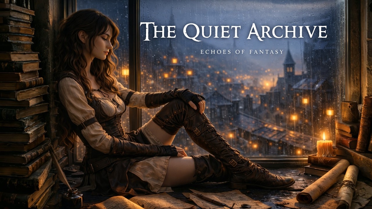 The Archives of Silence | Medieval Library - Rain/Harp Ambiance for Sleep & Relaxation