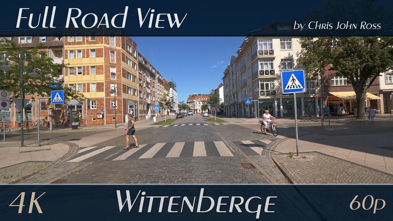 Wittenberge, Germany: Elbdeich, Tivolistraße, Rathausstraße, Ernst-Thälmann-Straße - 4K (2160p/60p)