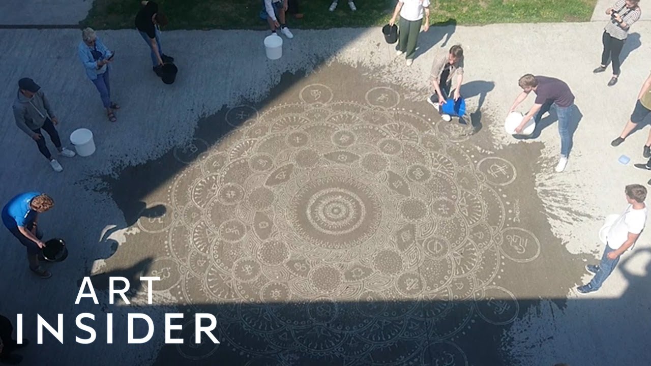 Sidewalk Art Only Shows Up When Wet