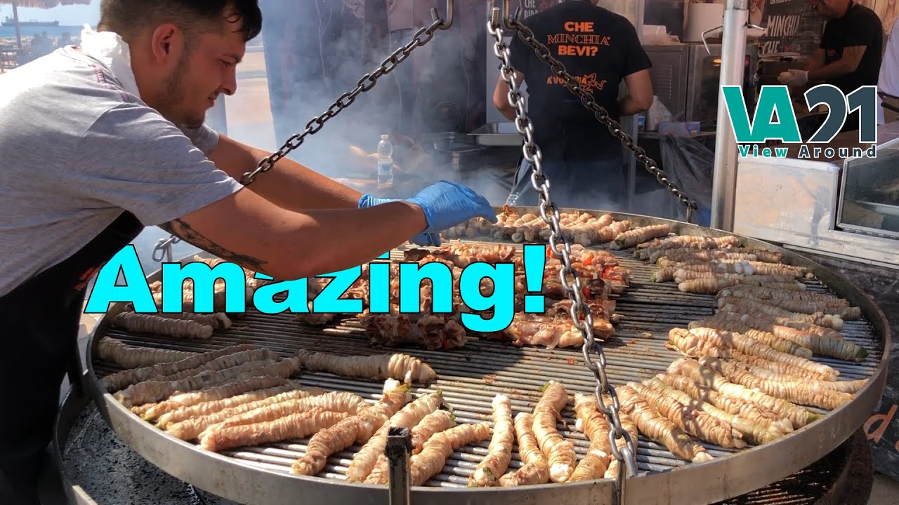 Incredible Street Food in Italy | Stigghiola | Pane Ca Meusa | Old Sicily & New Food | A'VUCCIRIA