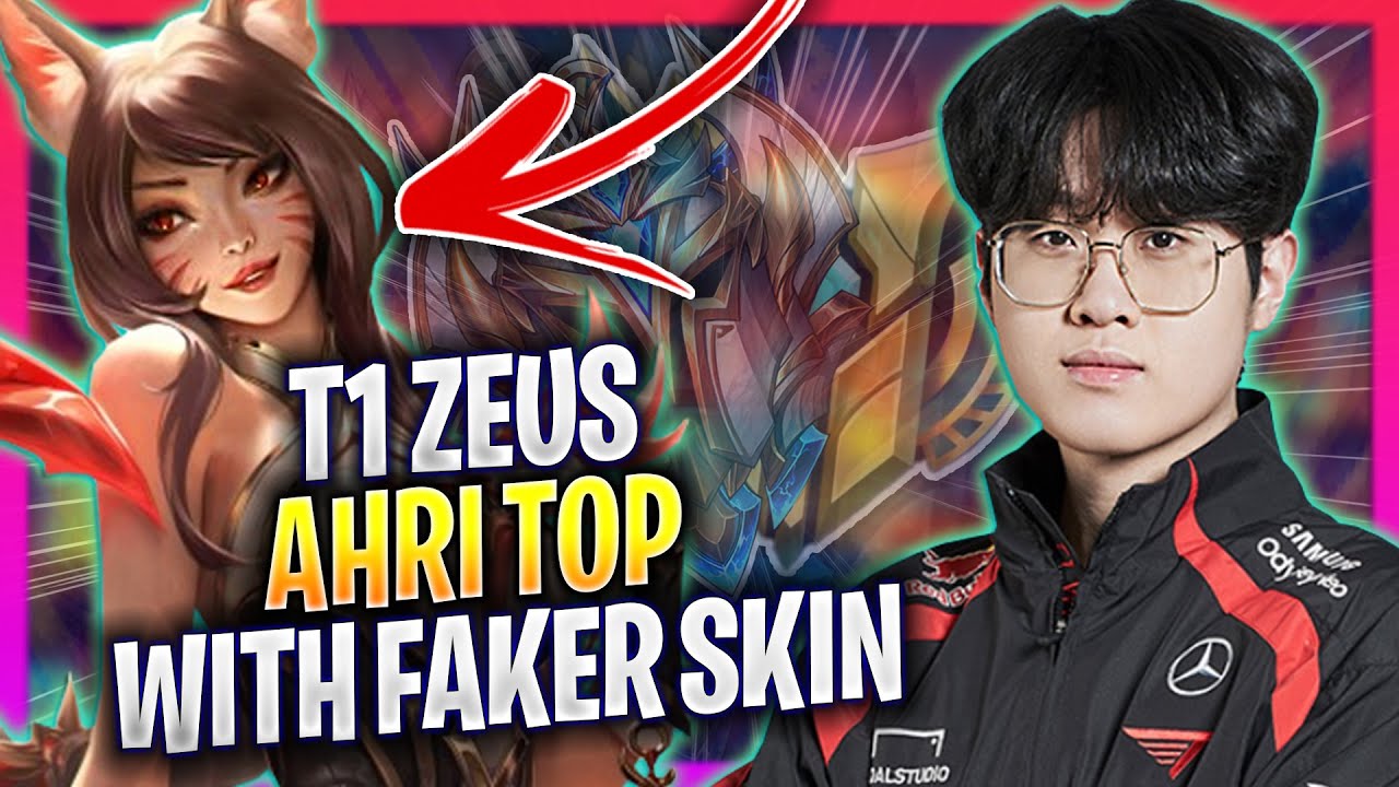 ZEUS CRAZY NEW META AHRI TOP! *FAKER AHRI SKIN* - T1 Zeus Plays Ahri TOP vs Riven! | Season 2024