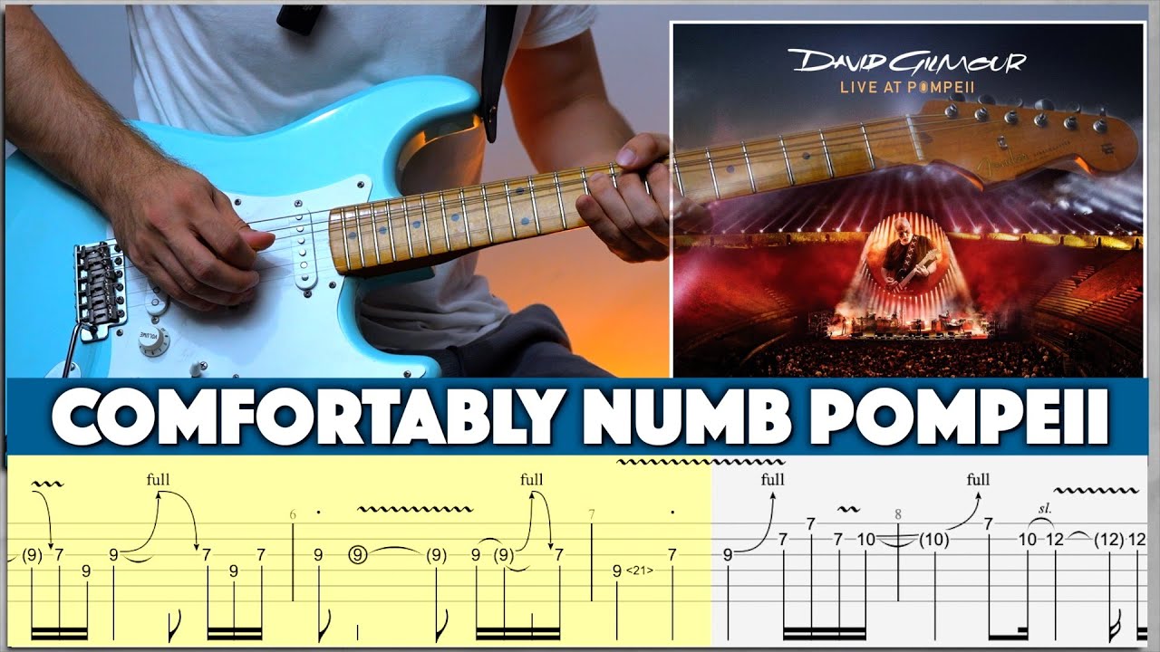 [ЛЕГКО!] Дэвид Гилмор — Comfortably Numb Pompeii: урок гитарного соло + табы