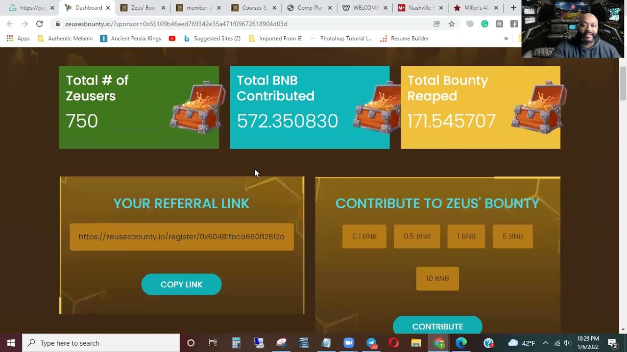 Zeus Bounty Defi Smart Contract on Binance BNB DAPP Overview