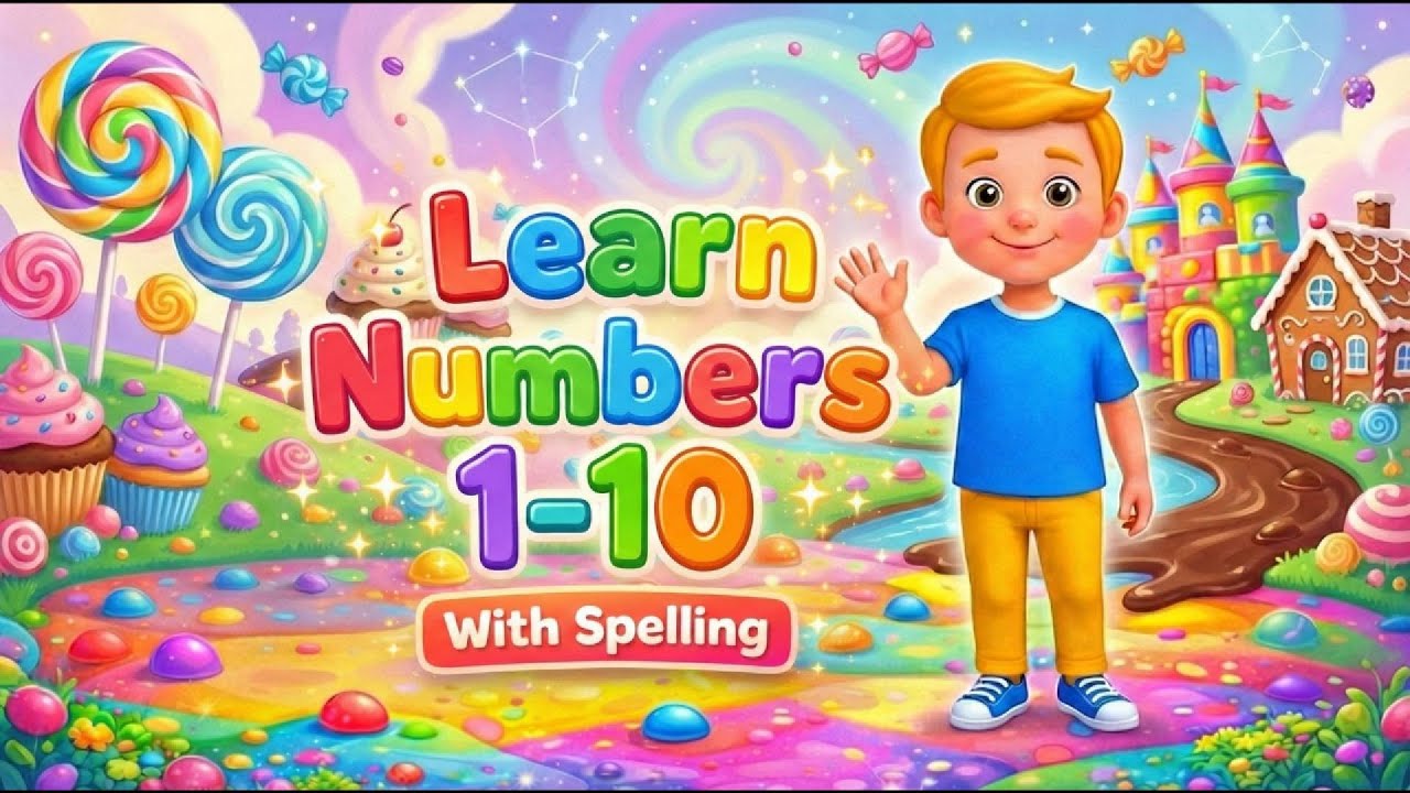 Learn Numbers 1–10 with Spelling 🌈 | Kids Learning Video | Tiny Smart World