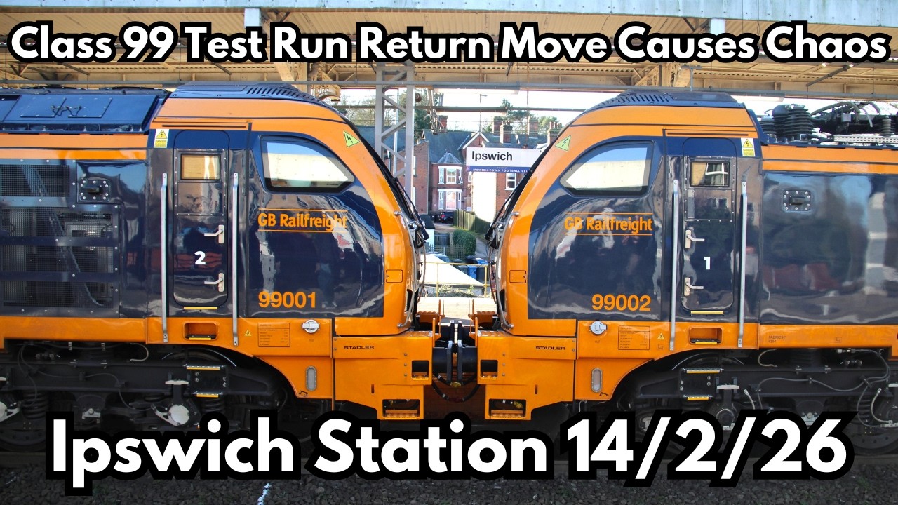 Class 99 Test Run Return Move Causes Chaos At Ipswich Station 14/2/26 #train #railway #class99