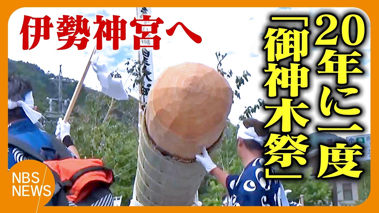 2033年の伊勢神宮の式年遷宮に向け…“20年に1度の祭り”ヒノキの「御用材」を伊勢へ送り出す「御神木祭」　町内を曳き回る「お木曳き」が行われる