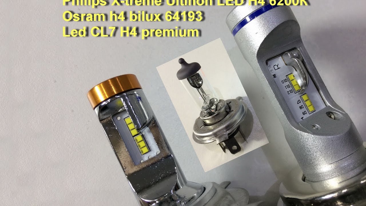 Замеряем яркость Philips LED H4, led CL7 H4, галоген Н4