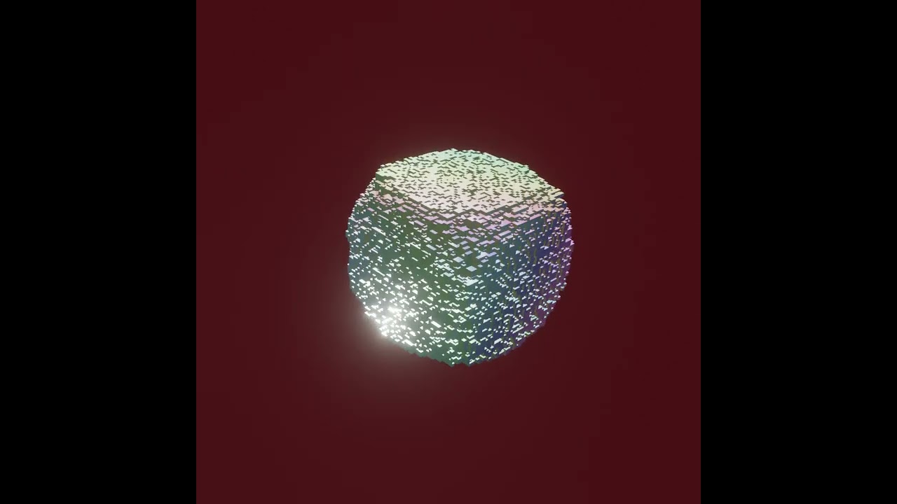 Crystal growth simulation in Blender's Geonodes