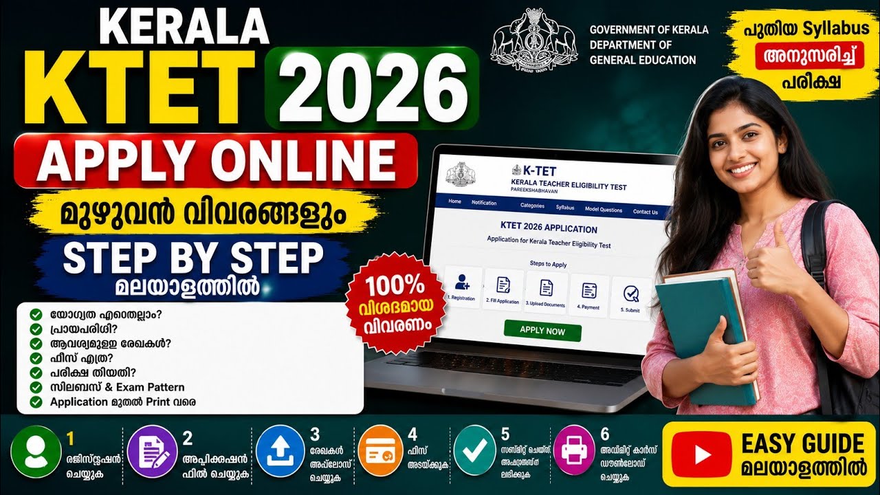 How to apply KTET 2026 Application Malayalam | December Session