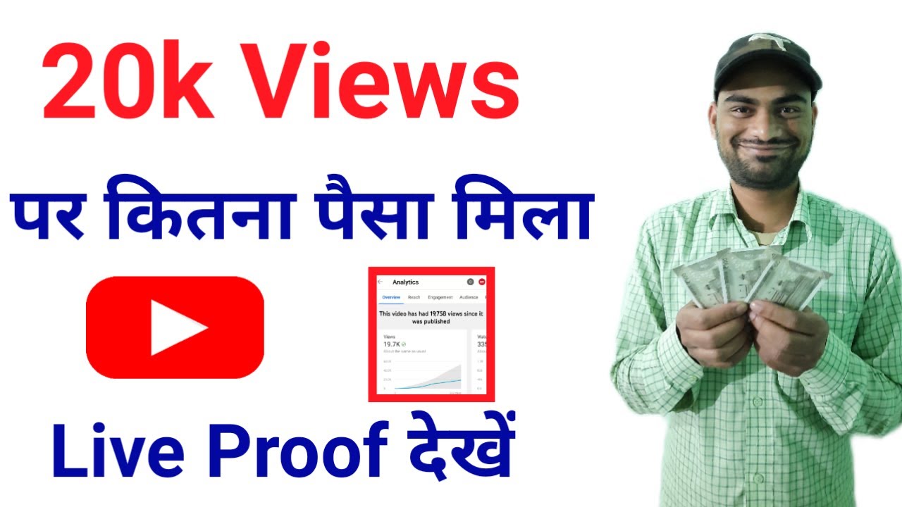 20k views par kitna paisa milta hai ? 20k views youtube money