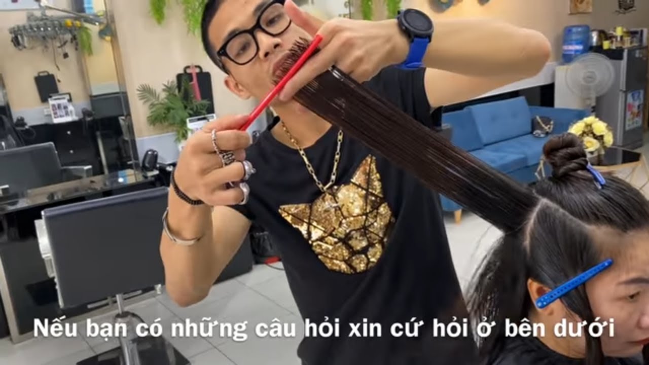 Dang Hieu. Hướng dẫn cắt tóc dài Layer, dành cho Nữ Trung Niên khuôn mặt vuông. (Layer Classic Cut)