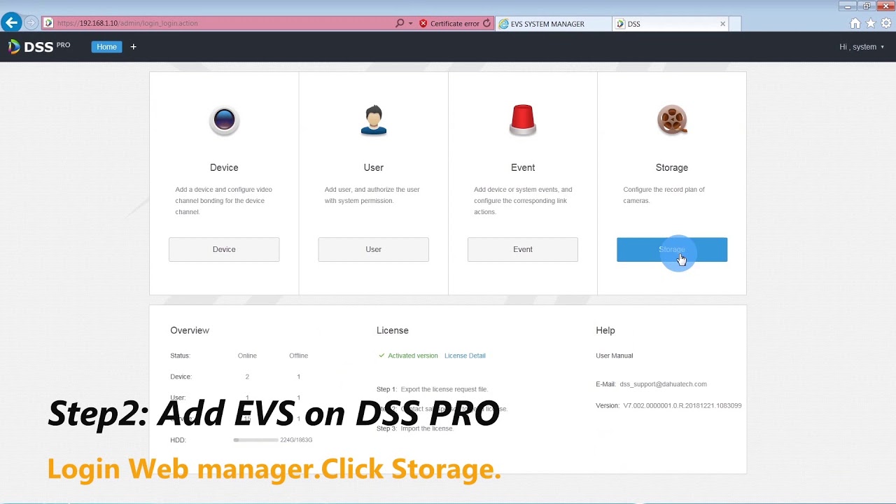 DSS Pro｜5. How to Add EVS - Dahua